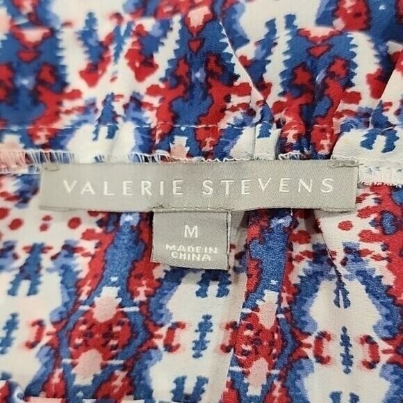 Valerie Stevens women's boho 3/4 bell sleeve Red, white, and blue top. Medium - Picture 5 of 9